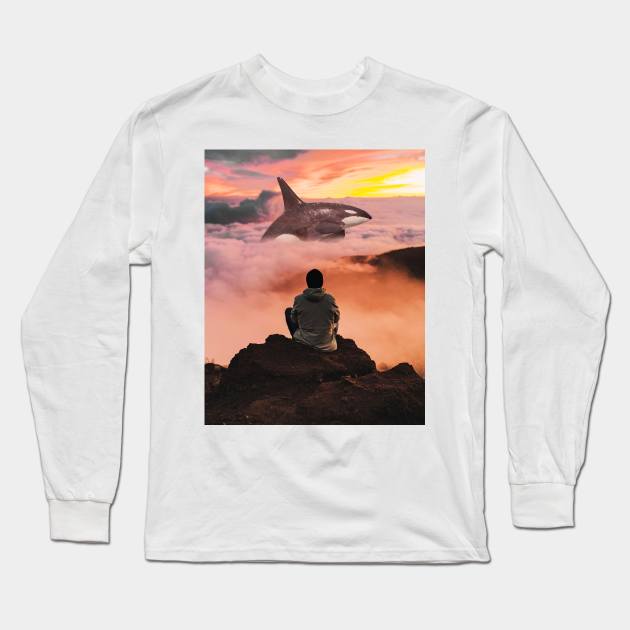 Cloud Whale Long Sleeve T-Shirt by sherifarts